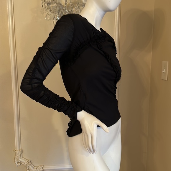 3.1 Phillip Lim Silk Ruched Black  Size 0 - Picture 7 of 12